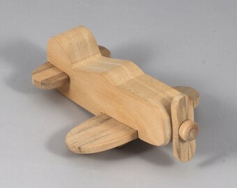 Handmade Wooden Toy Airplane: Unfinished
