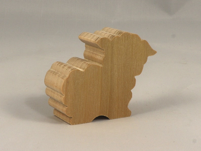 Handmade Wood Toy Lamb Sheep Cutout Unpainted, Paintable, Ready To Paint Freestanding Stackable From My Itty Bitty Animal Collection