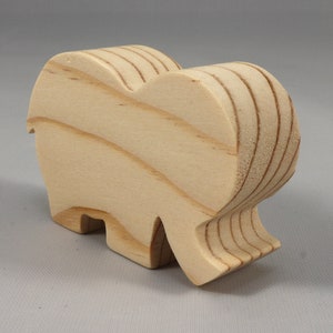 Handmade wooden toy Elephant cutout from the Itty Bitty Animal Collection stackable and unfinished crafted with traditional tools in the USA. Ideal for kid's crafts or pretend play, ready to be personalized to inspire creativity and imagination.