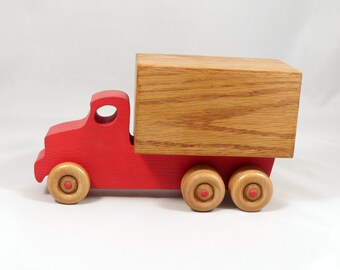 Wooden Toy Box Truck, Custom Color Wood Moving Van - Etsy