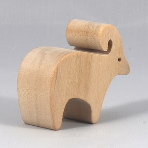 Handmade wooden toy ram sheep cutout unfinished, unpainted, freestanding, and stackable from my Itty Bitty Animal Collection