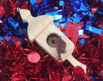 Wooden Miniature Birdhouse Ornament