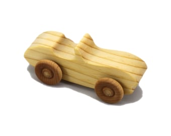 Handmade Wooden Toy Car: Convertible Sports Coupe