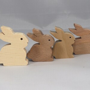 Handmade freestanding wood toy bunny rabbit cutout unpainted, sanded, and ready to paint from my Itty Bitty Animal Collection.