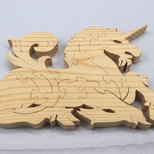 Handmade Wooden Unicorn Fantasy Animal Puzzle