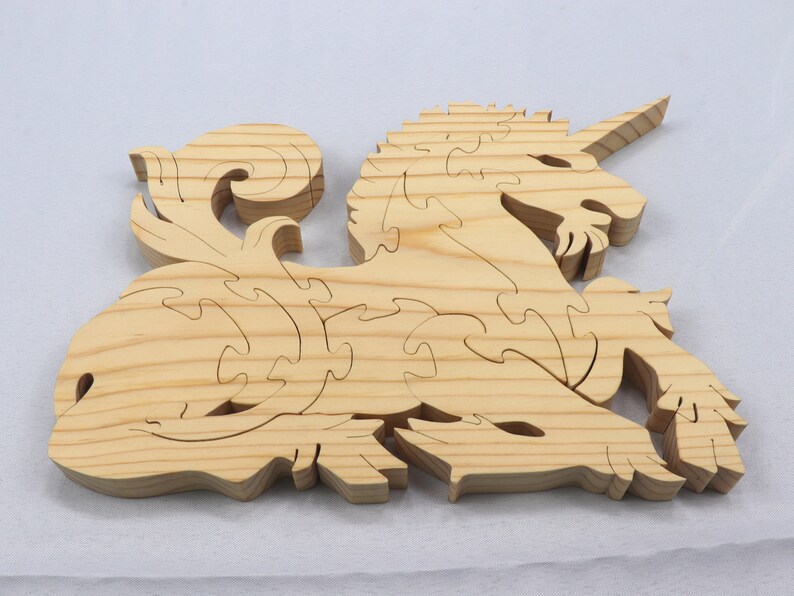 Handmade Wooden Unicorn Fantasy Animal Puzzle