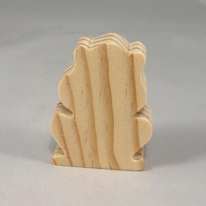 Handmade Wooden Toy Frog Cutout, Unfinished, Unpainted, Paintable, Ready to Paint, Freestanding, Chunky, and Stackable