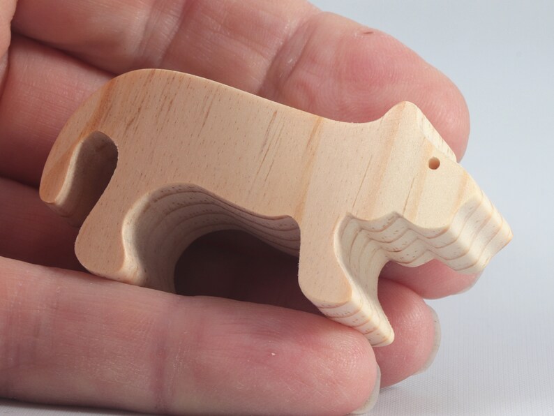 Handmade Wood Toy Lion Cutout Female Lioness Unfinished, Ready To Paint from my Itty Bitty Animal Collection