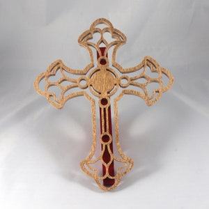 This beautiful handmade rustic fretwork cross is made from reclaimed hardwood flooring samples and adds a touch of rustic elegance to your home.