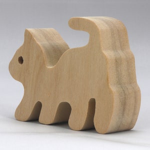 Handmade Wood Toy Kitten Cutout Stackable Unfinished Ready To Paint From My Itty Bitty Animal Collection