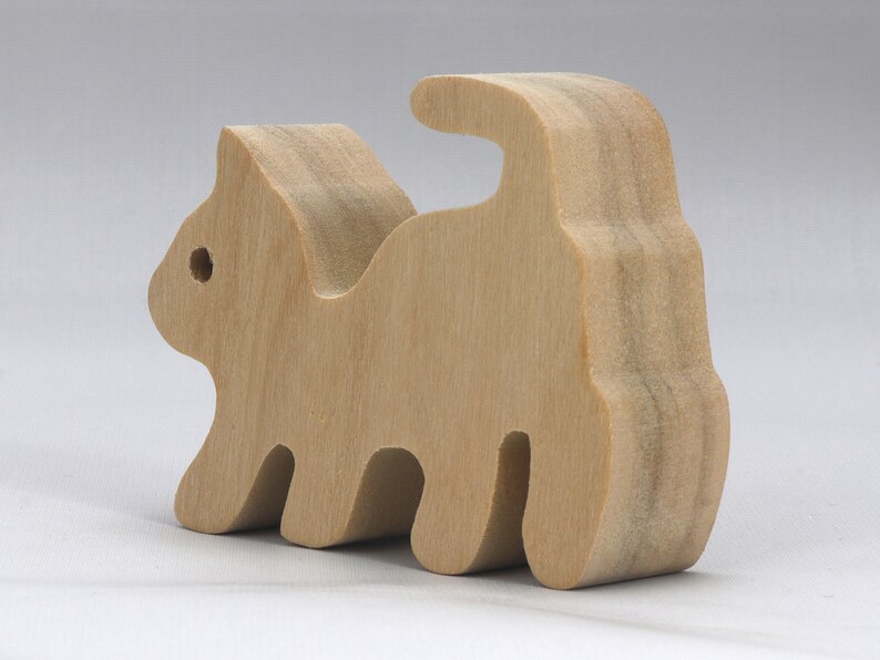 Handmade Wood Toy Kitten Cutout Stackable Unfinished Ready To Paint From My Itty Bitty Animal Collection