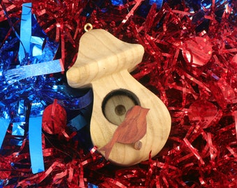 Handmade Miniature Birdhouse Ornament: Collectible Heirloom