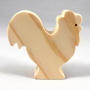 Wood Toy Rooster/Chicken Blank Cutout, Handmade, Unfinished, Unpainted, Paintable, and Ready to Paint From My Itty Bitty Animal Collection