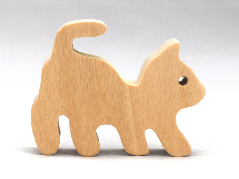Handmade Wood Toy Kitten Cutout Stackable Unfinished Ready To Paint From My Itty Bitty Animal Collection