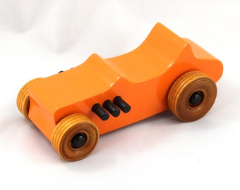 Wooden Toy Car Hot Rod: 1927 T-Bucket, Pumpkin Orange