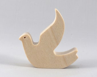 Handmade Wooden Dove Cutout, Unfinished Mini Animal Toy, Made In The USA