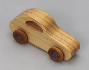 Wooden Toy Car: Shellac Finish, Made in the USA