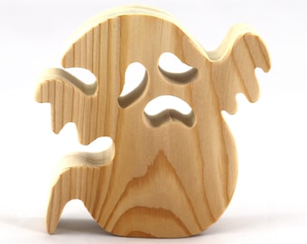 Halloween Ghost Cutout Unfinished Wood Ready To Paint Freestanding for Toys, Crafts, or Decoration