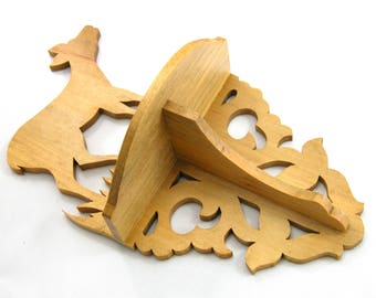 Handmade Wooden Wall Shelf: Victorian Style Fretwork Sconce