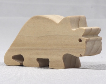 Handmade Wooden Toy Dinosaur: Unfinished Cutout