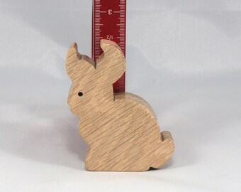 Handmade Wooden Rabbit Cutout, Unfinished Mini Animal Toy, Made In The USA