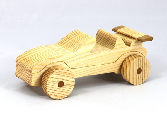 Wooden Toy Car Convertible Handmade and Finished With Clear