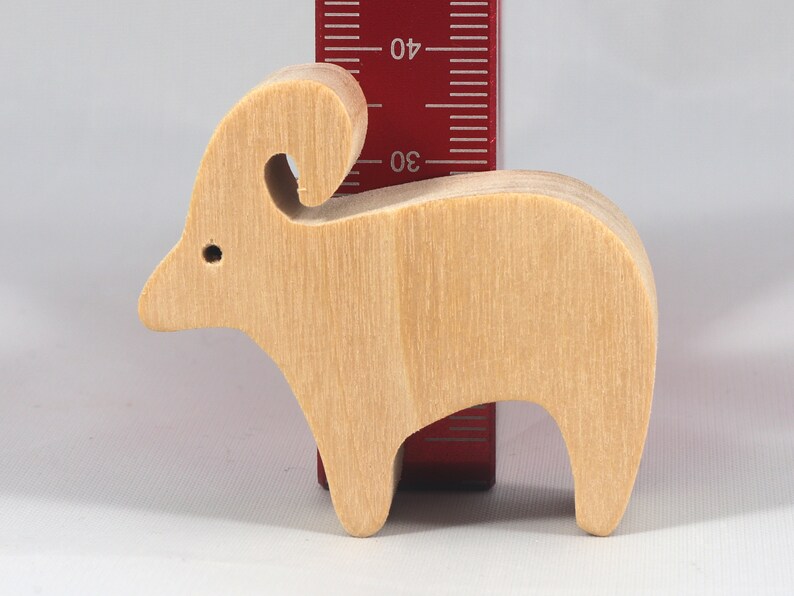 Handmade wooden toy ram sheep cutout unfinished, unpainted, freestanding, and stackable from my Itty Bitty Animal Collection