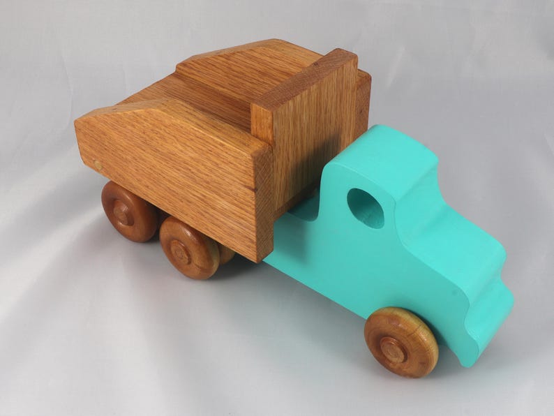 Handmade Wooden Toy Dump Truck, Painted in Your Choice of Colors, From My Easy 5 Truck Fleet Collection