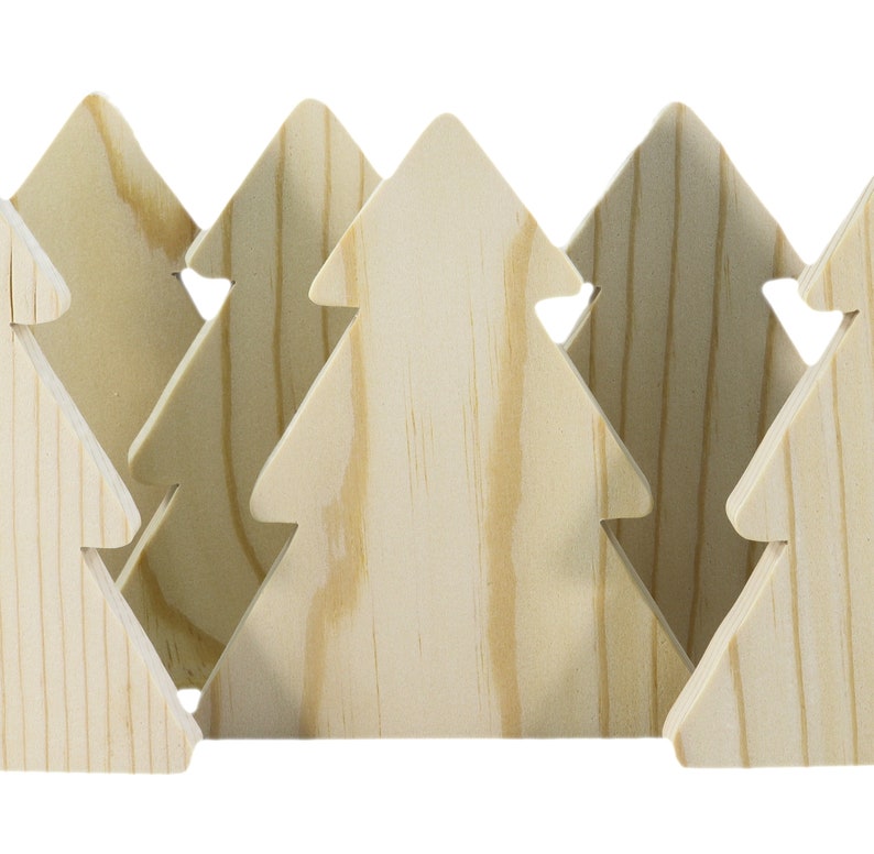 Handmade Wood Christmas Tree Cutout Unfinished Freestanding Sanded Paintable and Ready to Paint for Crafts and Decoration