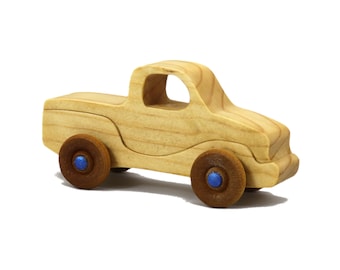 Handmade Wooden Toy Pickup Truck: Pocket-Sized and Durable