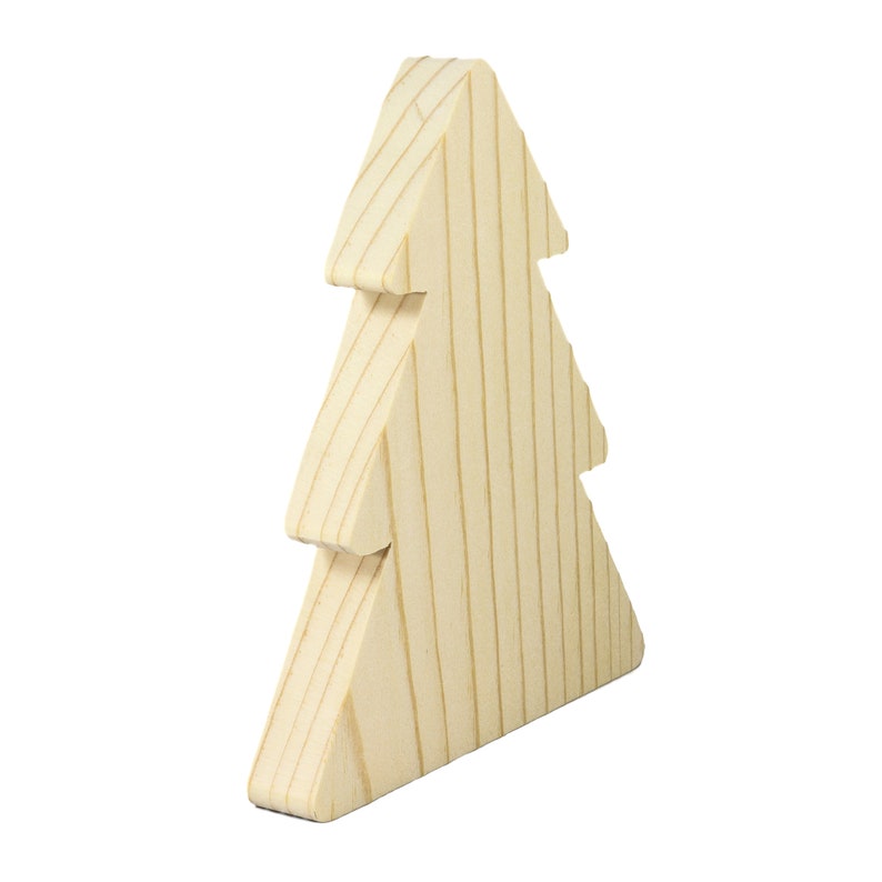 Handmade Wood Christmas Tree Cutout Unfinished Freestanding Sanded Paintable and Ready to Paint for Crafts and Decoration