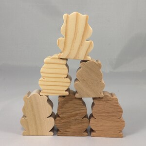 Handmade Wooden Toy Frog Cutout, Unfinished, Unpainted, Paintable, Ready to Paint, Freestanding, Chunky, and Stackable