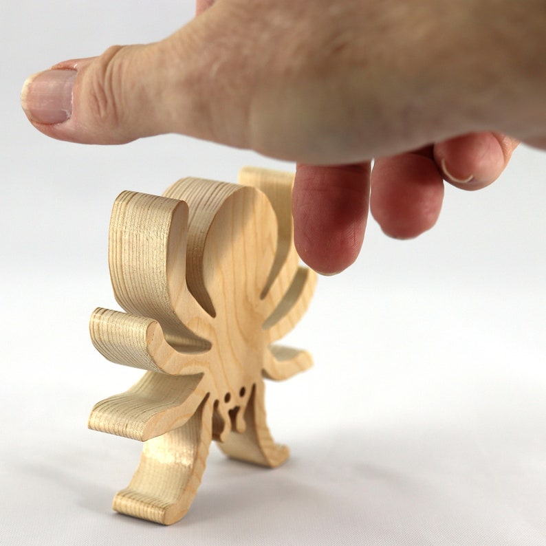 Handmade Halloween Wood Spider Toy Cutout for Halloween Decoration or Crafts Unpainted From My Snazzy Spooks Collection