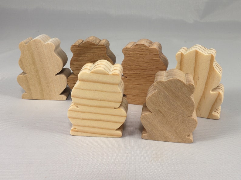 Handmade Wooden Toy Frog Cutout, Unfinished, Unpainted, Paintable, Ready to Paint, Freestanding, Chunky, and Stackable