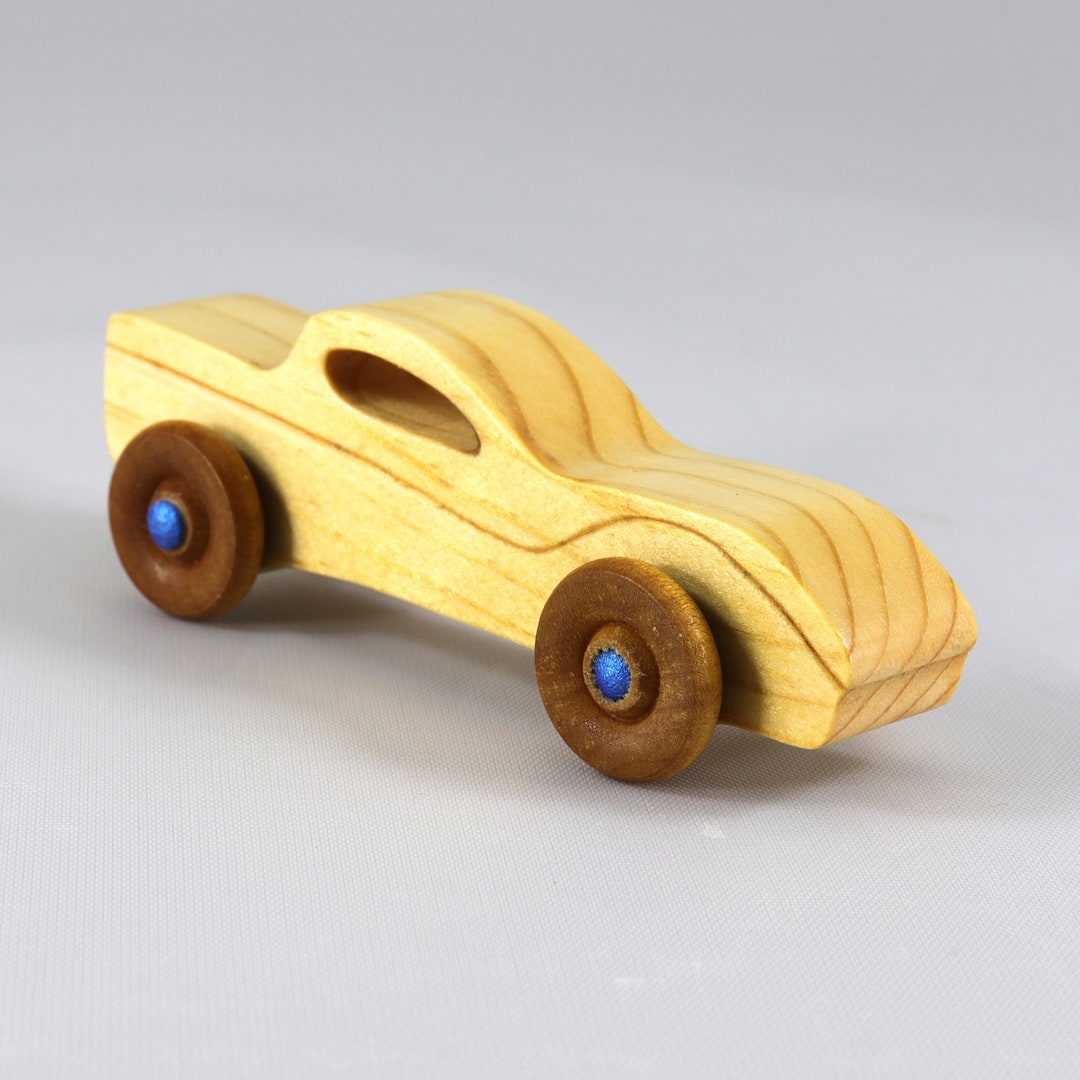 Wooden Toy Car, Handmade Mini Sports Coupe, Natural Wood, Made in