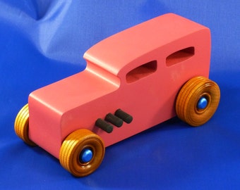 Coche de juguete de madera: Hot Rod Sedán 1932, rosa