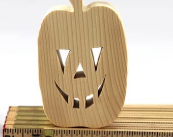 Halloween Jack-o-Lantern Cutout Unfinished Wood Paintable for Crafts, Toys, or Decoration