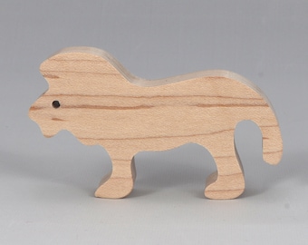 Handmade Wooden Toy Lion: Unfinished Cutout