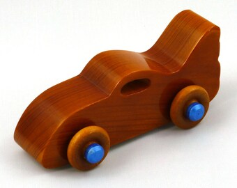 Wooden Toy Car: Amber Shellac Finish