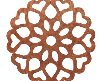 Wooden Victorian Fretwork Snowflake Ornament