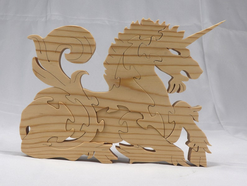 Handmade Wooden Unicorn Fantasy Animal Puzzle