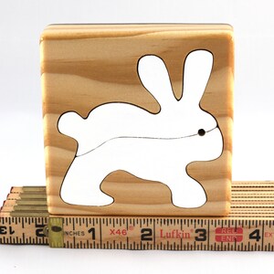 Wood Puzzle Bunny Rabbit, Handmade from Select Grade Hardwood and Hand Painted Animal Puzzle From My Puzzle Pals Collection