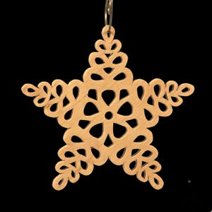 Handcrafted Victorian Style Fretwork Star Christmas Tree Ornament - Made In USA