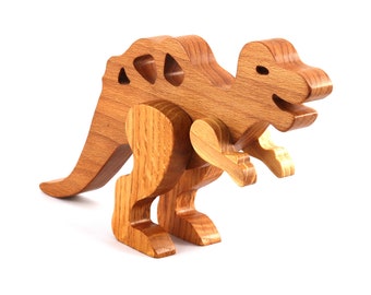 Wooden Toy Dinosaur Figurine Handmade From Select Hardwoods And Finished With Nontoxic Oils And Waxes From My Buddie'S Dinos Collection