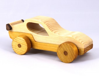 Wooden Toy Car Sport Coupe: Finished with Shellac