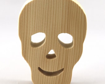 Halloween Skull Cutout Unfinished Wood Freestanding Decoration Ready to Paint