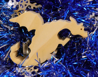 Handmade Wooden Peeking Dragon Ornament: Fantasy Animal Christmas