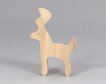 Handmade Wooden Toy Deer: Unfinished Reindeer, Buck, or Stag Figurine