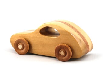 Handmade Wooden Toy Car: Classic '57 Bug Style