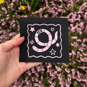 Pink Star Worm Canvas Patch